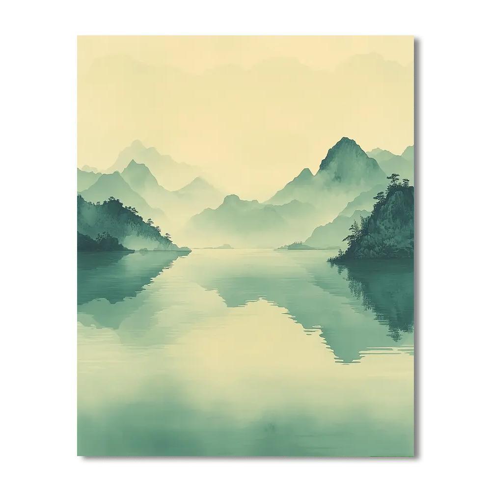 Zhao Mengfu Inspired Eternal Reflection  Painting Number Kit