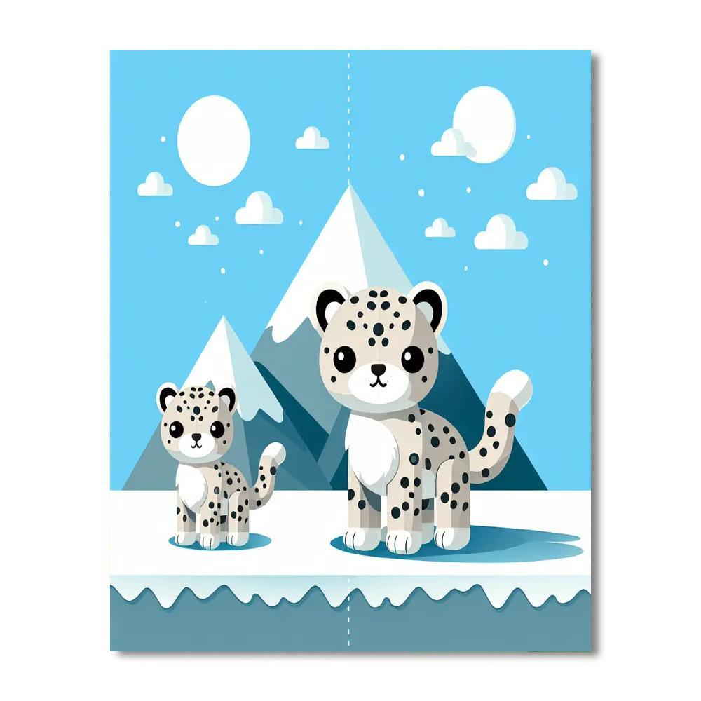 Sociable Snow Leopard Paint By Color