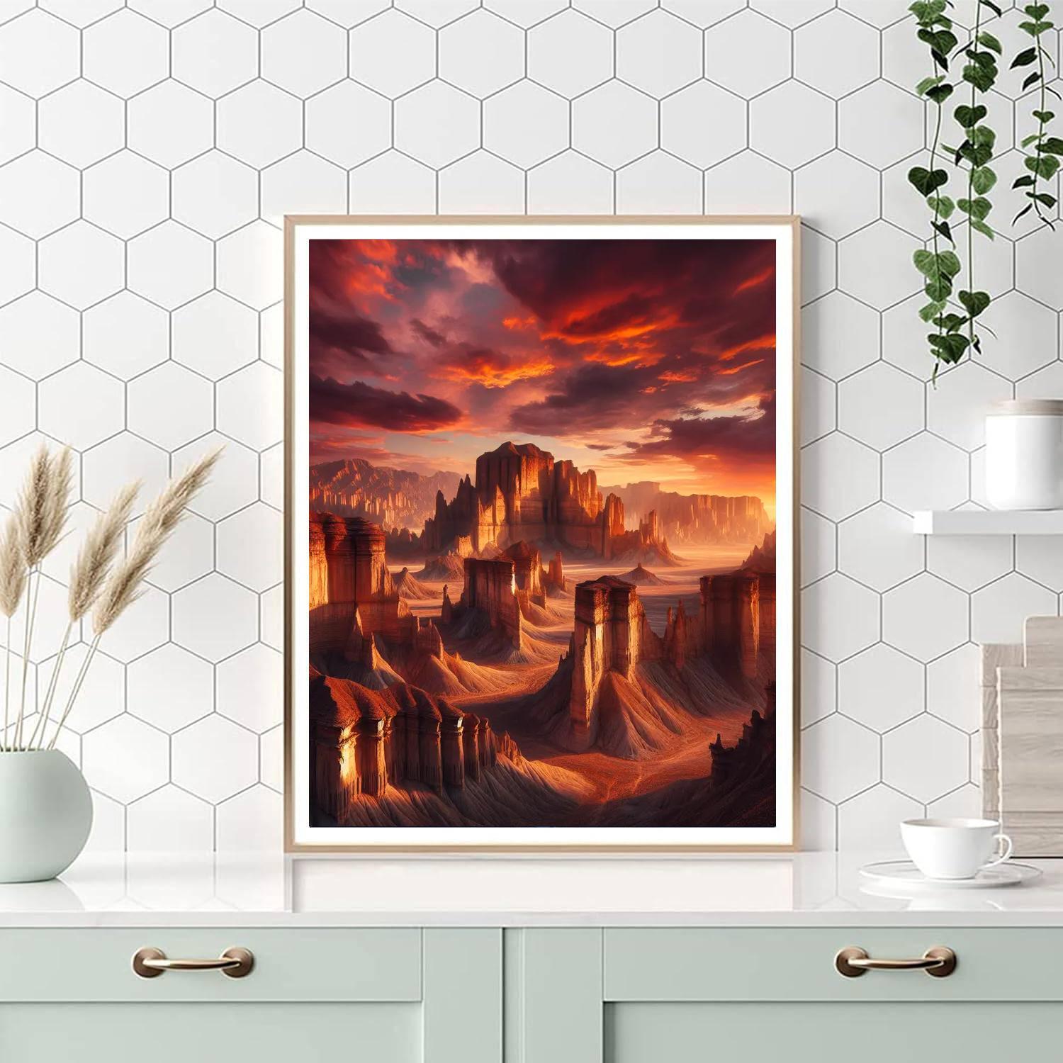 Majestic Canyon Sunset Painting By Numbers Kit