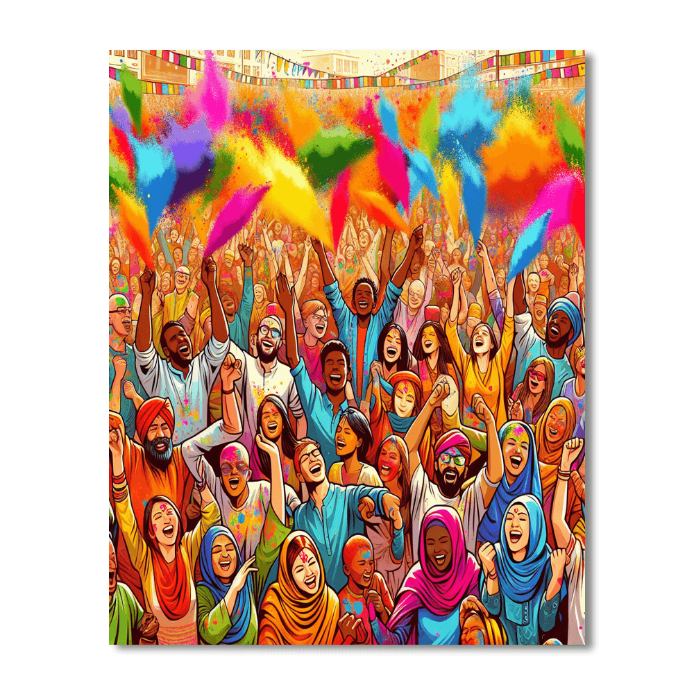Energetic Festival Of Colors Painting By Numbers Kit