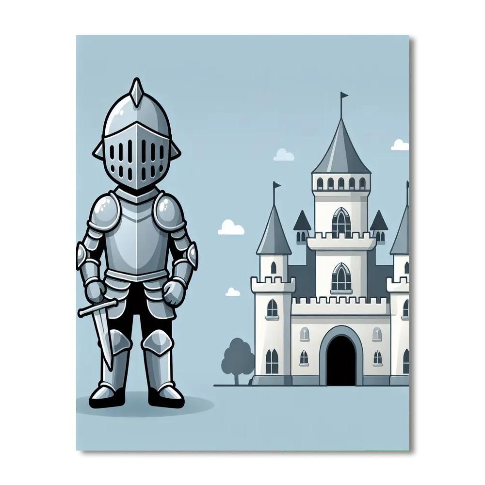 Medieval Castle Knight Numbered Painting Kits