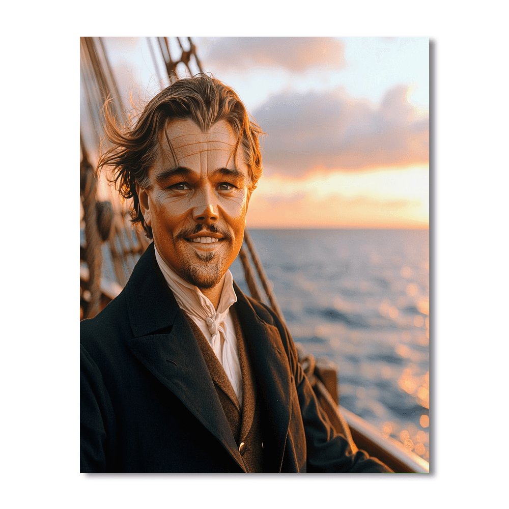 Leonardo Dicaprio: Navigating Dreams In Titanic Waters Paint By Color