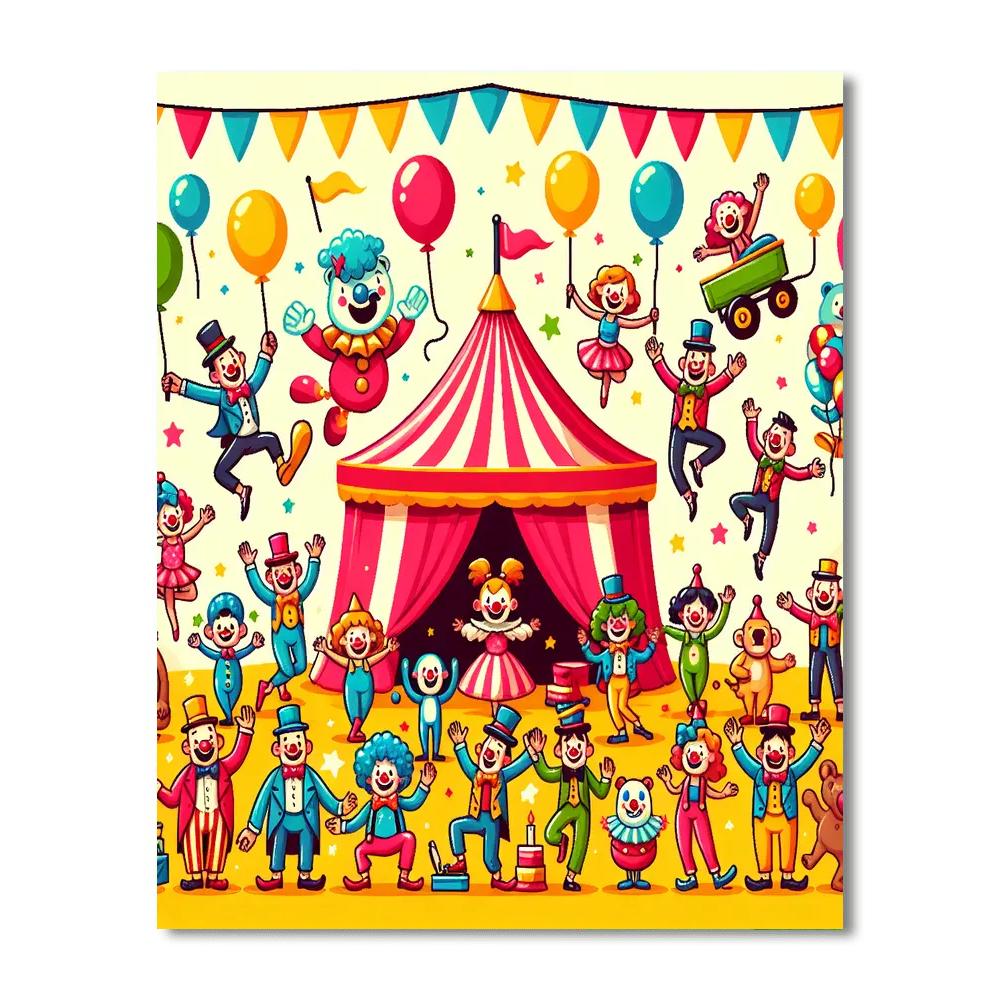 Charming Circus Scene Numbered Painting Kits