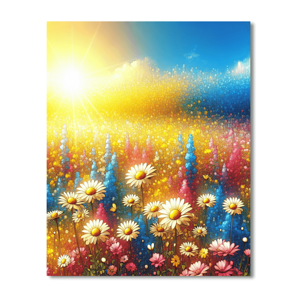 Sunny Field Of Daisies Painting By Numbers Kit