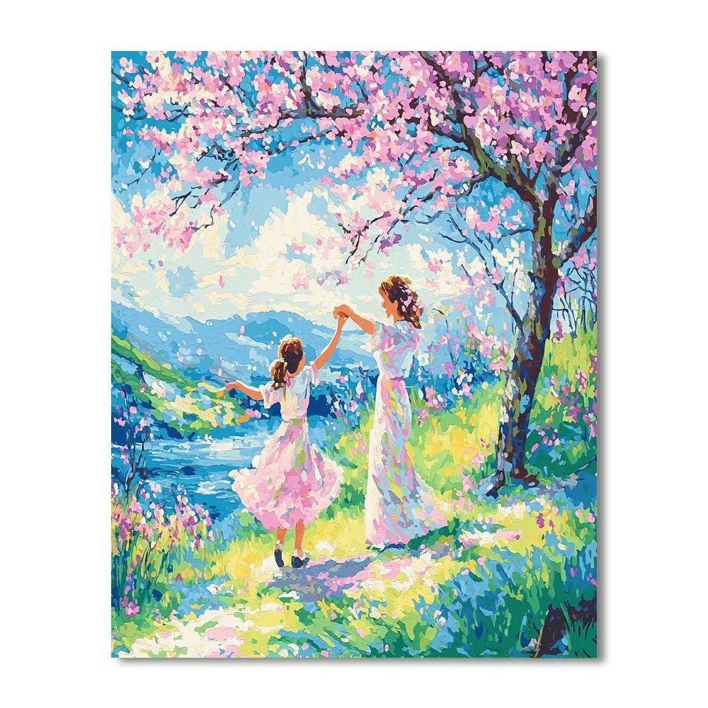 Dance Of The Cherry Blossoms Number Painting