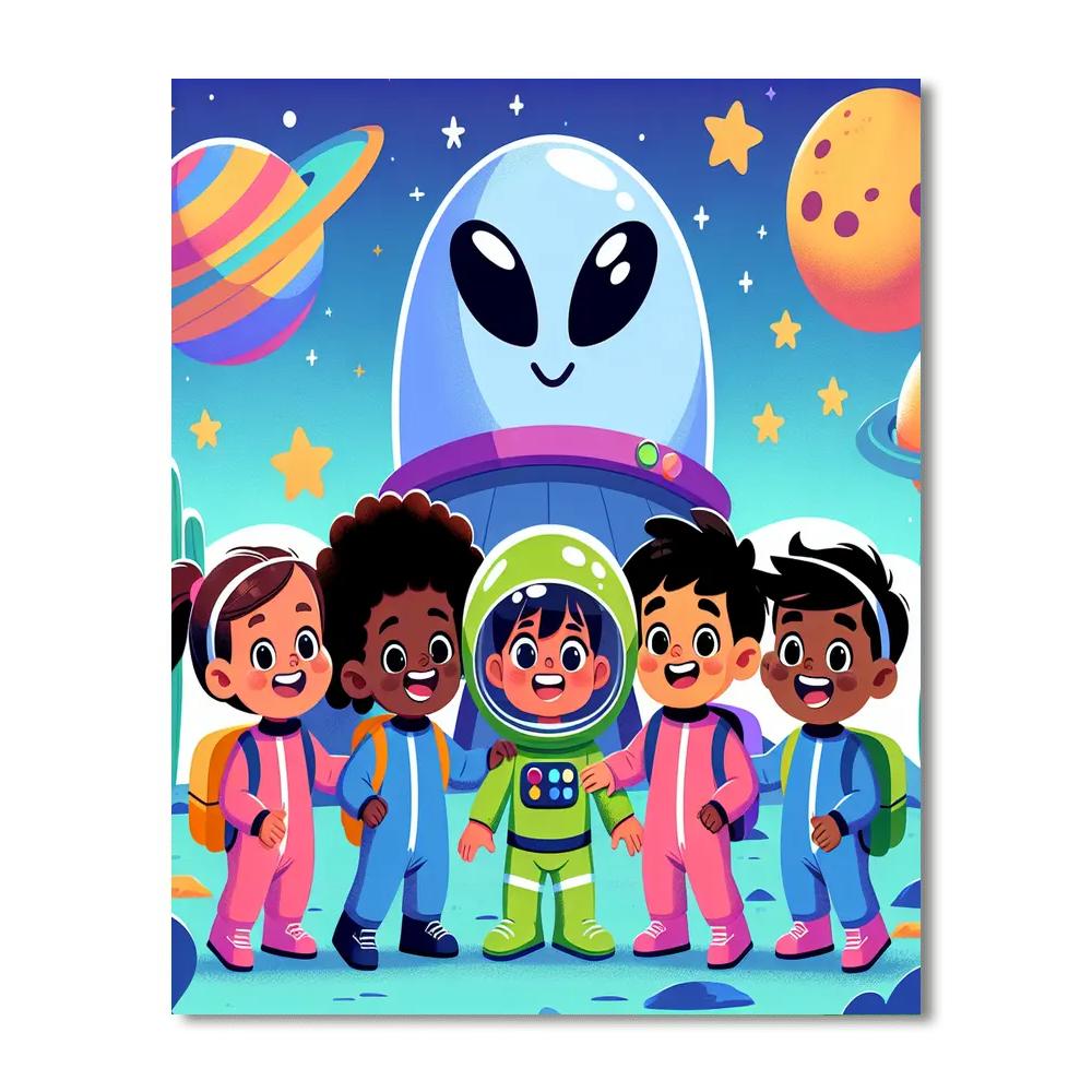 Fantasy Space Expedition Number Painting