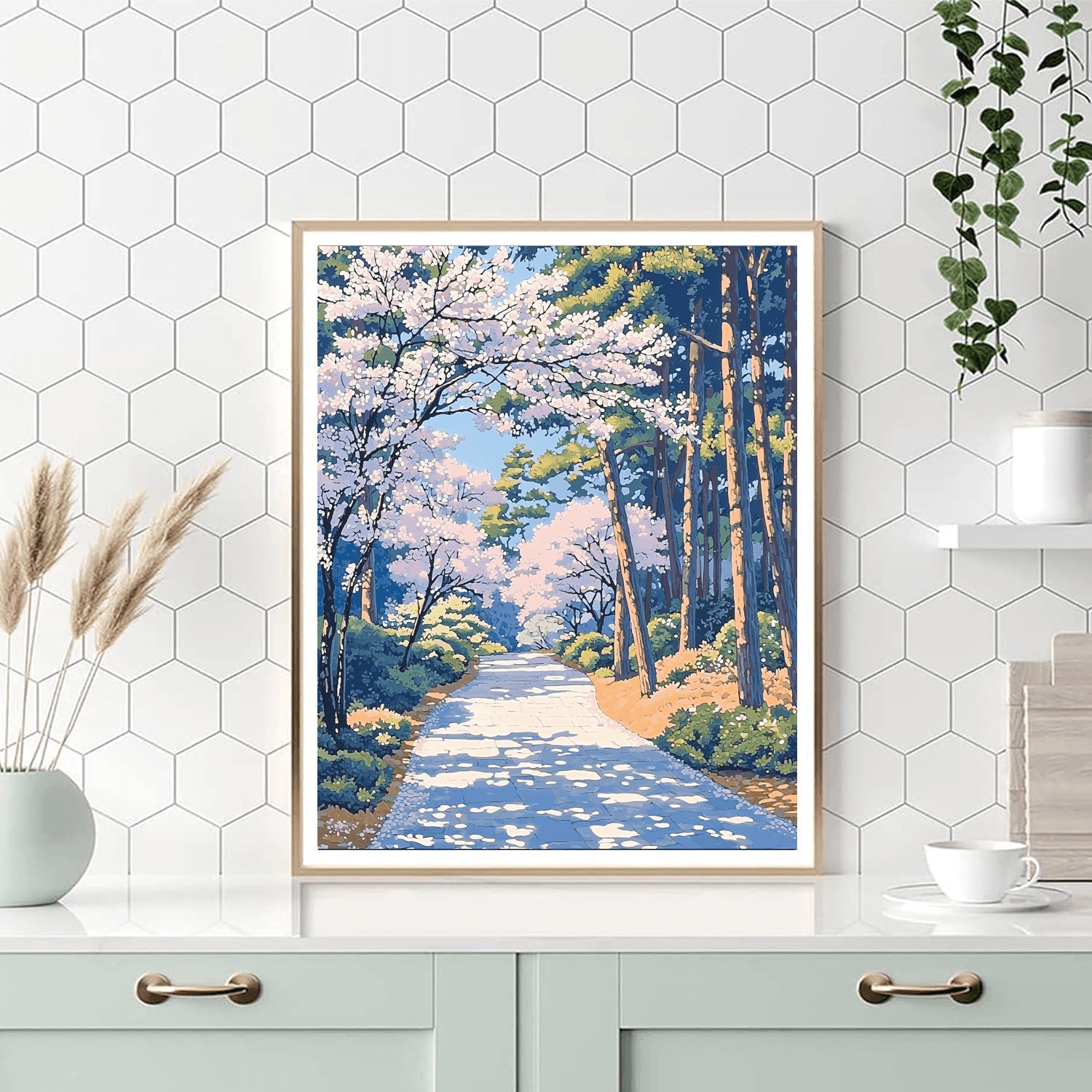 Utagawa Hiroshige Inspired Japanese Serenity Pathway  Painting By Numbers Kit