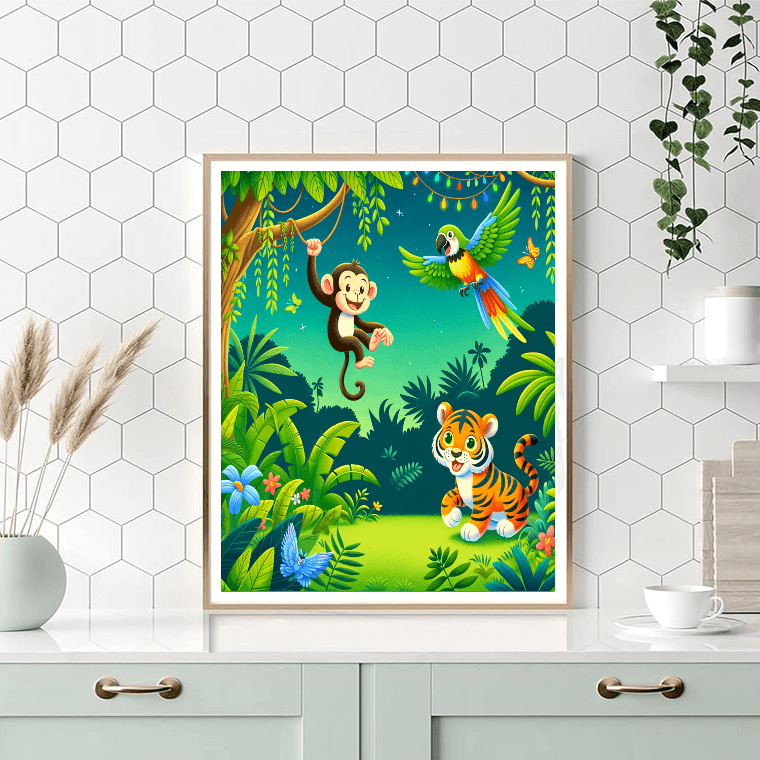 Frolicking Jungle Animals Painting By Numbers Kit