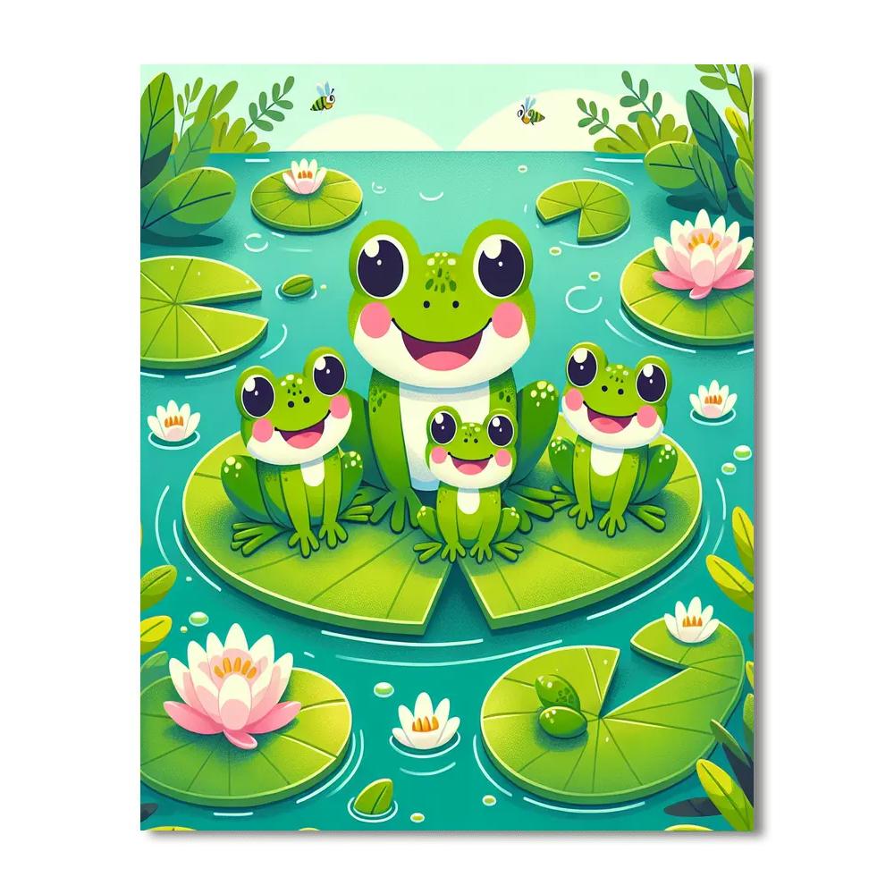 Playful Frog Family Numbered Painting Kits