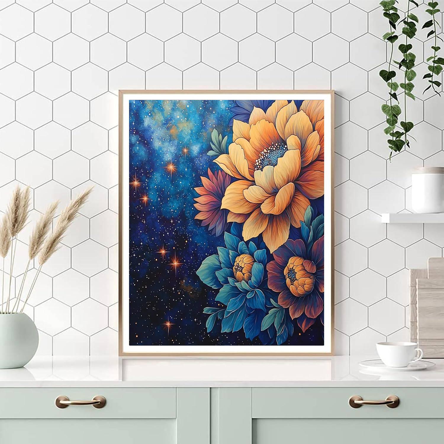 Georgia O'Keeffe Inspired Galactic Florals  Number Painting