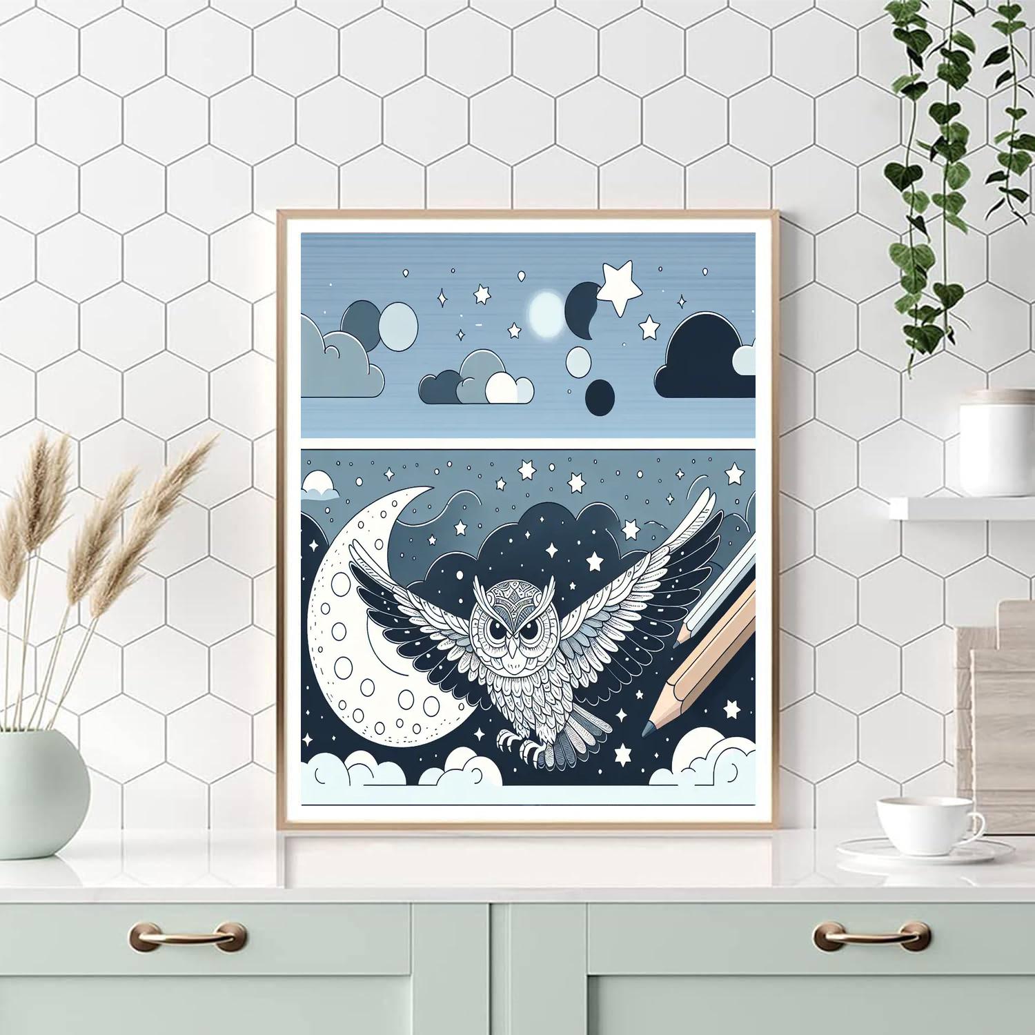 Wondrous Owl's Nighttime Quest Paint By Color