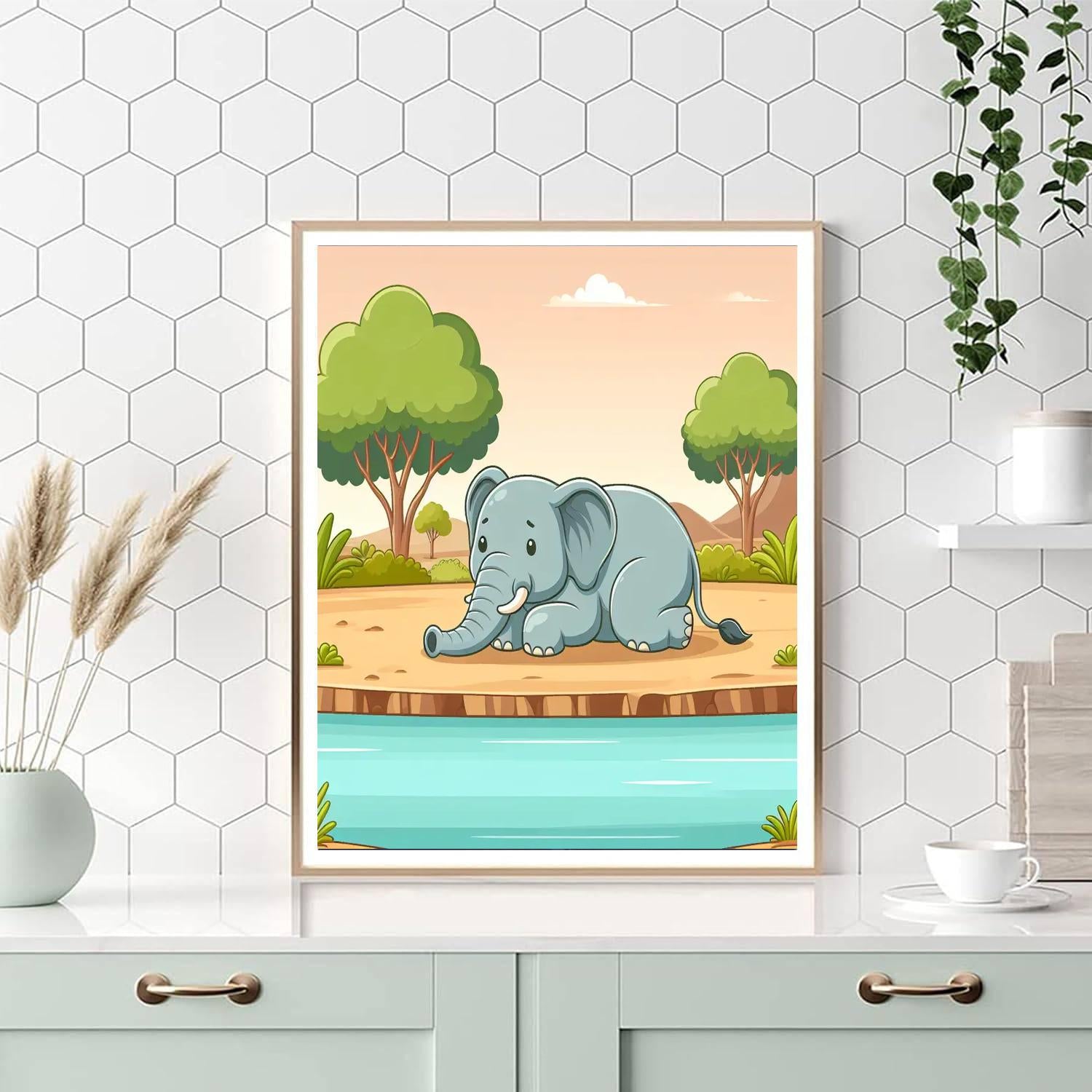 Elephant's Elysium Number Painting