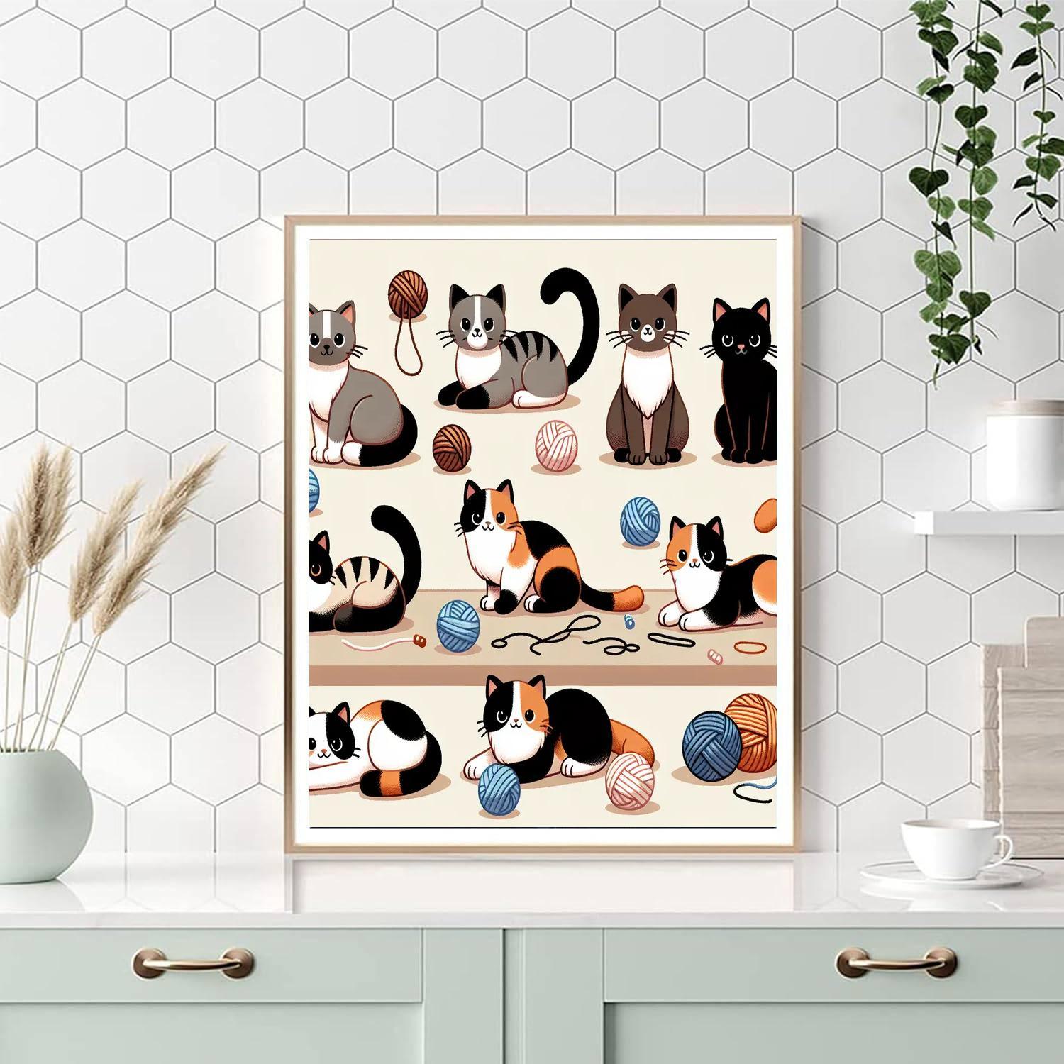 Friendly Felines Paint By Numbers Art