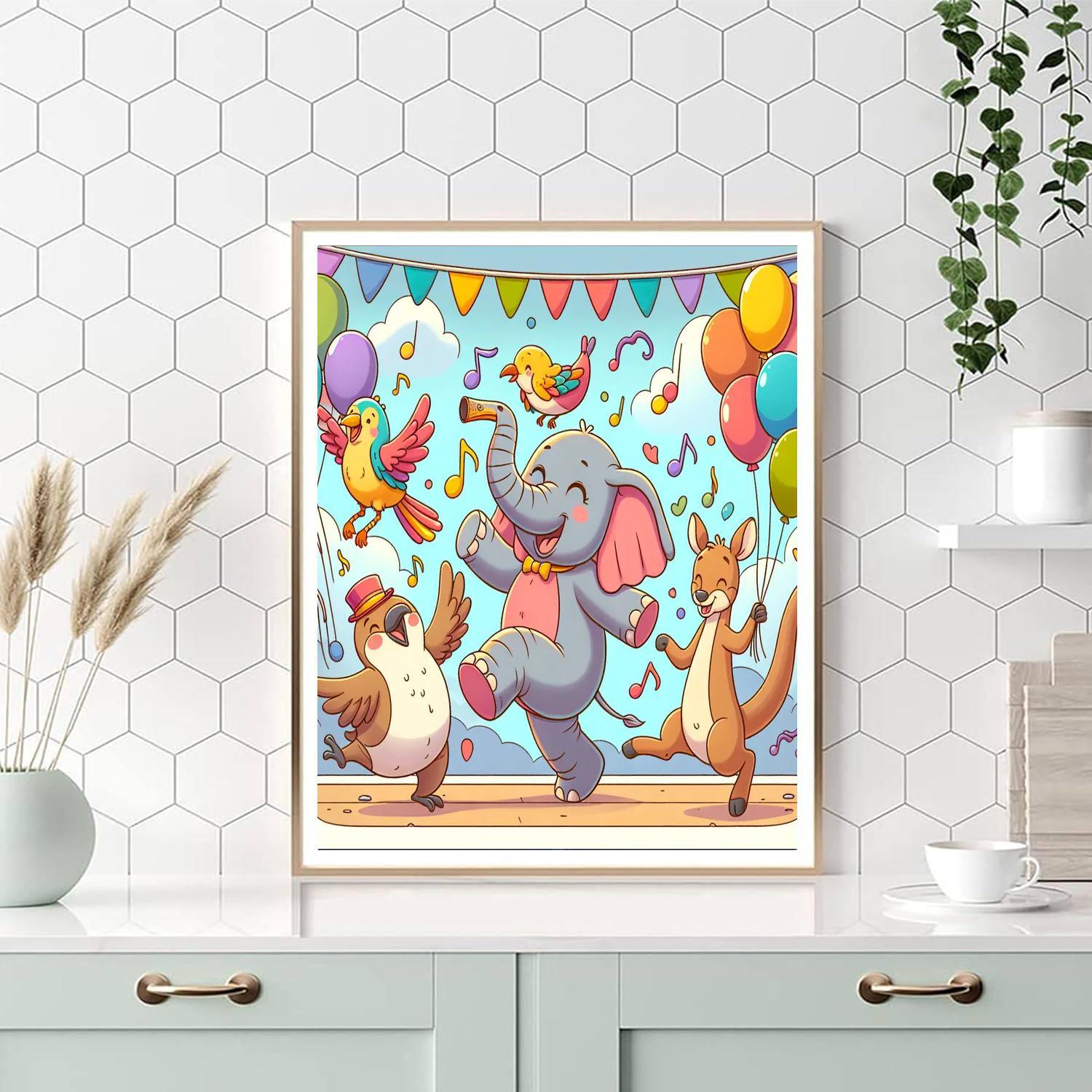 Happy Animal Parade DIY Paint By Numbers