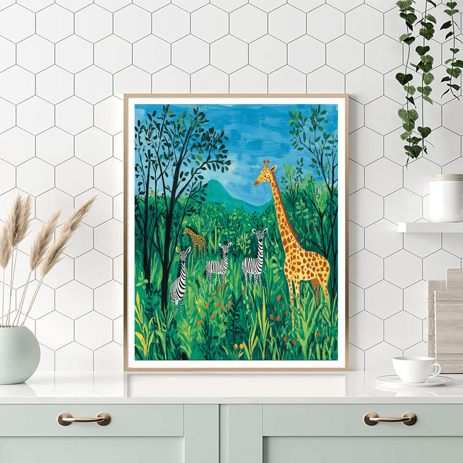 Henri Rousseau Inspired Wild Serengeti Safari  Paint By Color