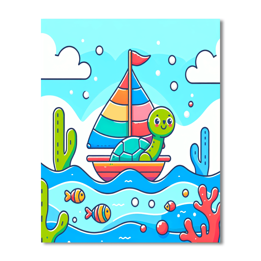Sailing Turtle Number Painting
