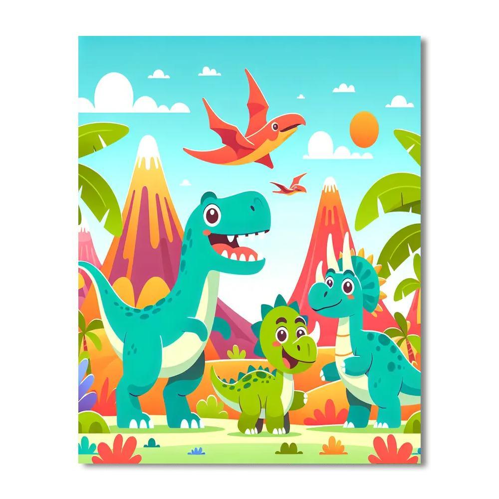 Jolly Dinosaur Safari Paint By Numbers Kits