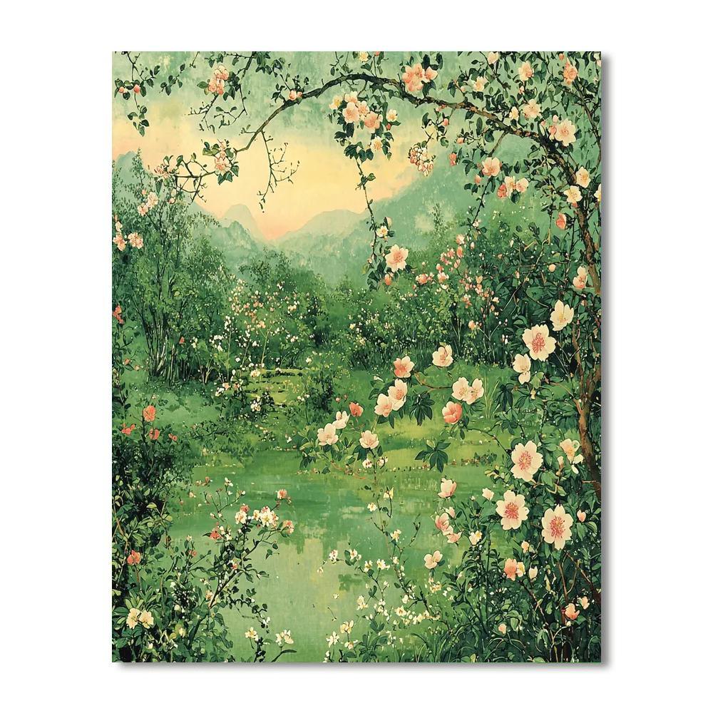 Utagawa Hiroshige Inspired The Garden Of Tranquility  Number Painting