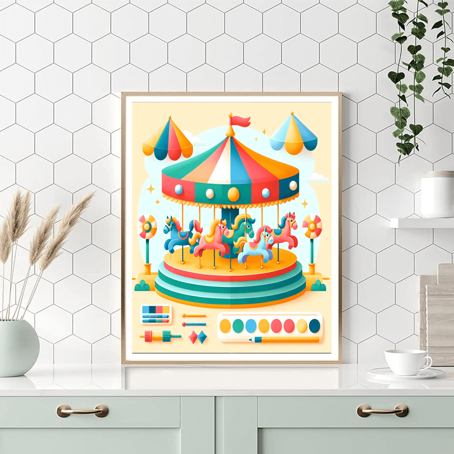 Dreamland Carousel Paint By Numbers Art