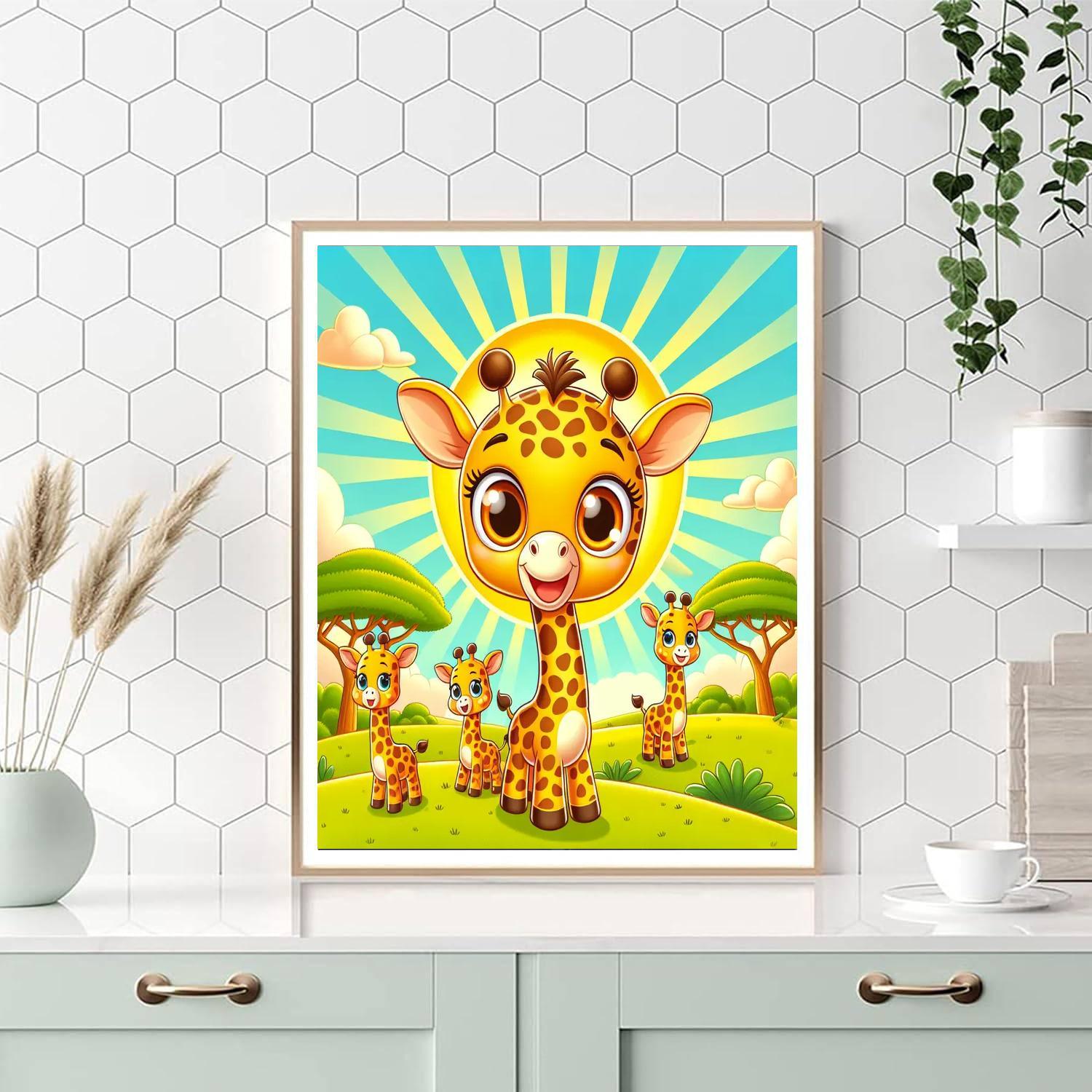 Giggles With Giraffes Numbered Painting Kits
