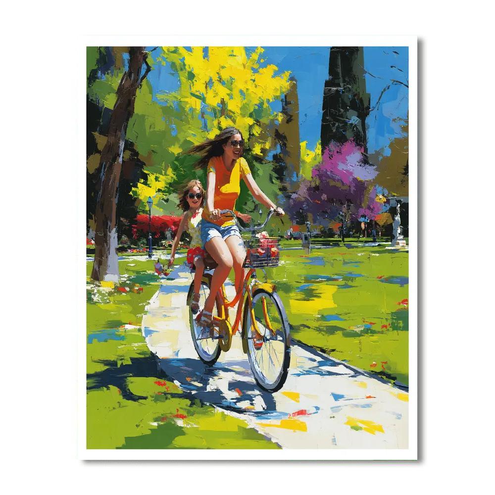 Joyful Family Bike Ride Paint By Numbers Kits