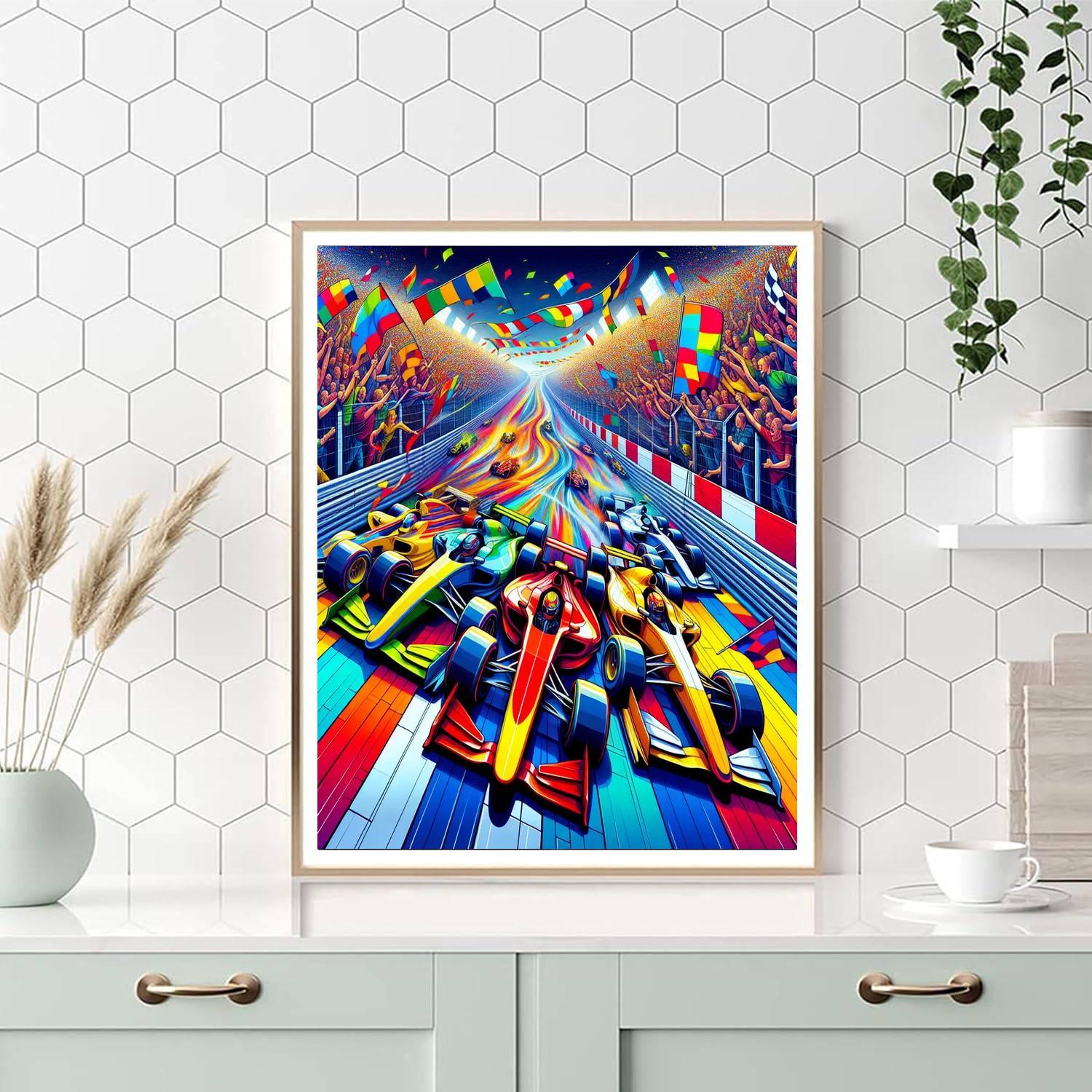 Dynamic Racing Excitement Painting By Numbers Kit