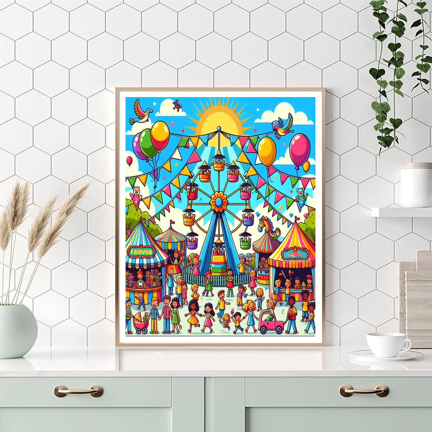 Fun Fairground Fun Paint By Numbers Art