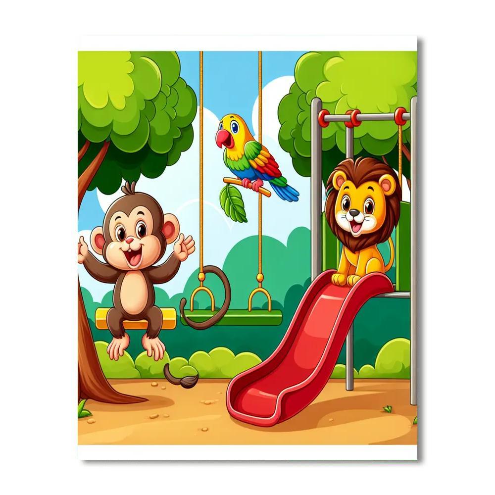 Jungle Gym Playtime Paint By Numbers Art