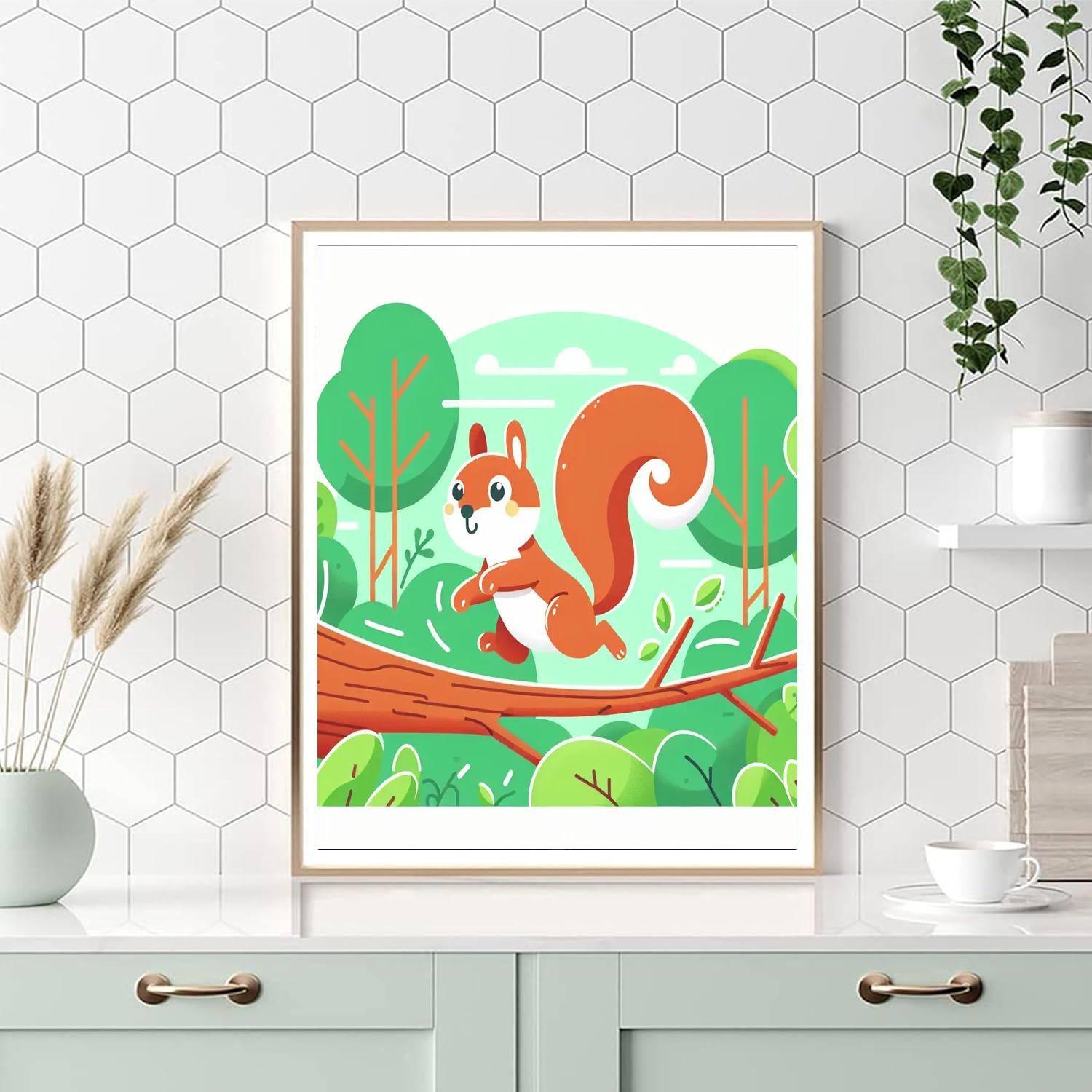 Playful Squirrel Escapade Paint By Numbers