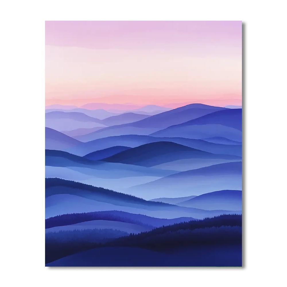 Leonardo Da Vinci Inspired Twilight Over Hills  Paint By Numbers Art