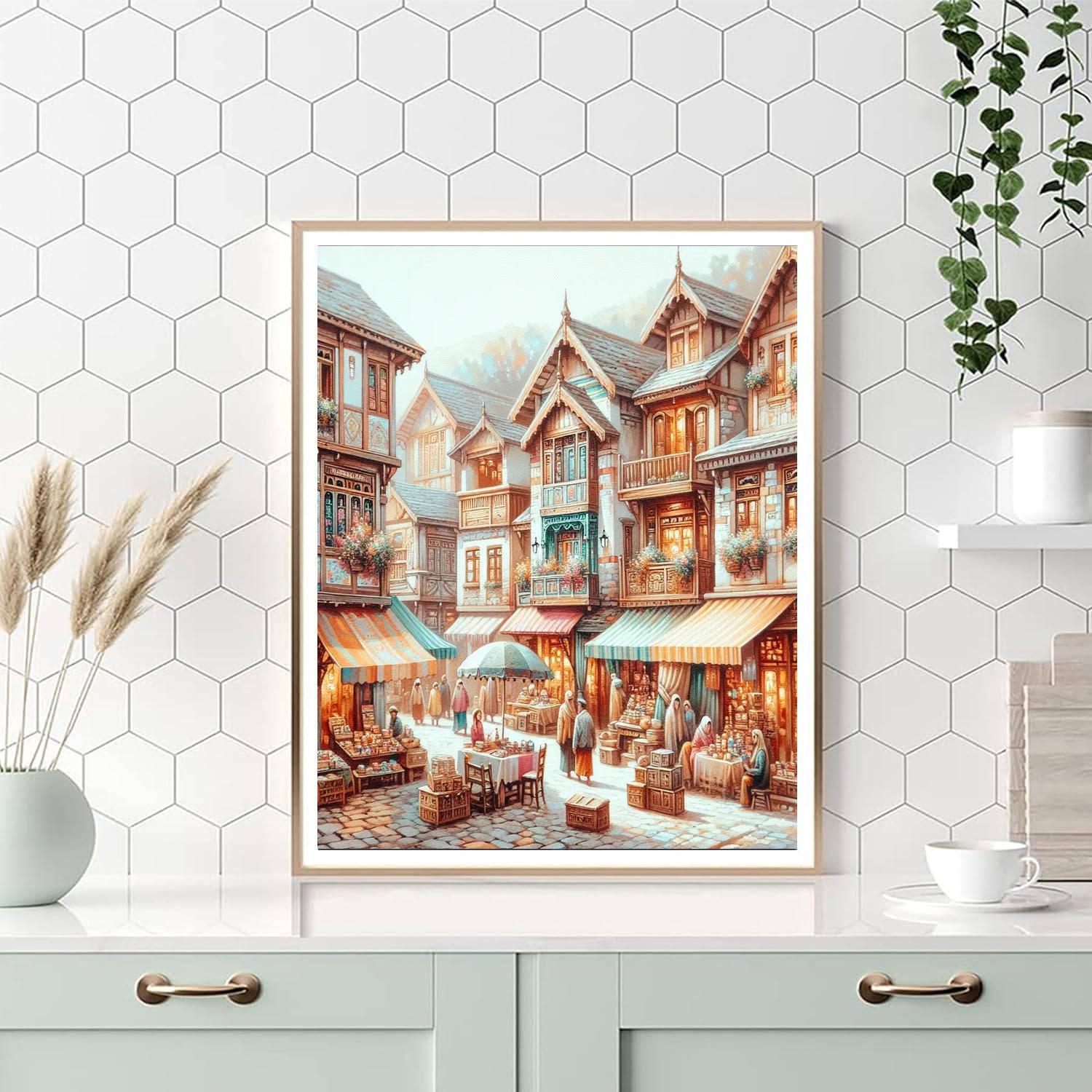 Artisan Village Street Numbered Painting Kits