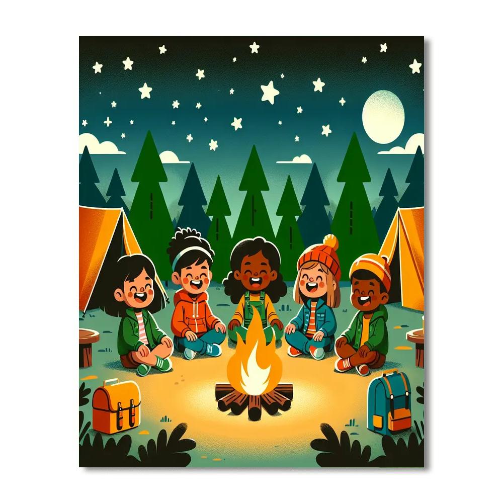 Happy Camping Day Paint By Numbers Art