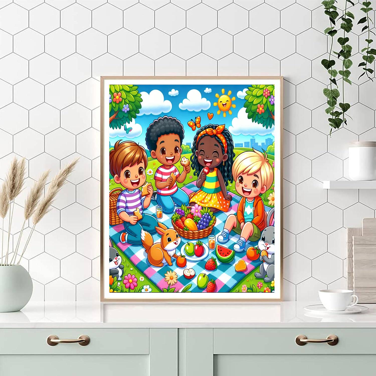 Giggling Picnic Adventure Numbered Painting Kits