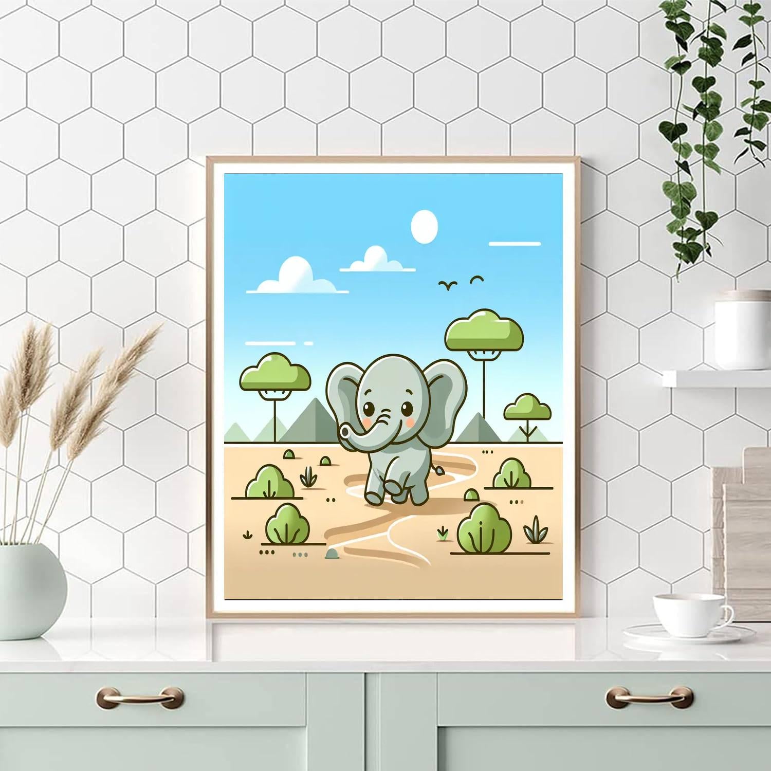 Witty Elephant Explorer Numbered Painting Kits