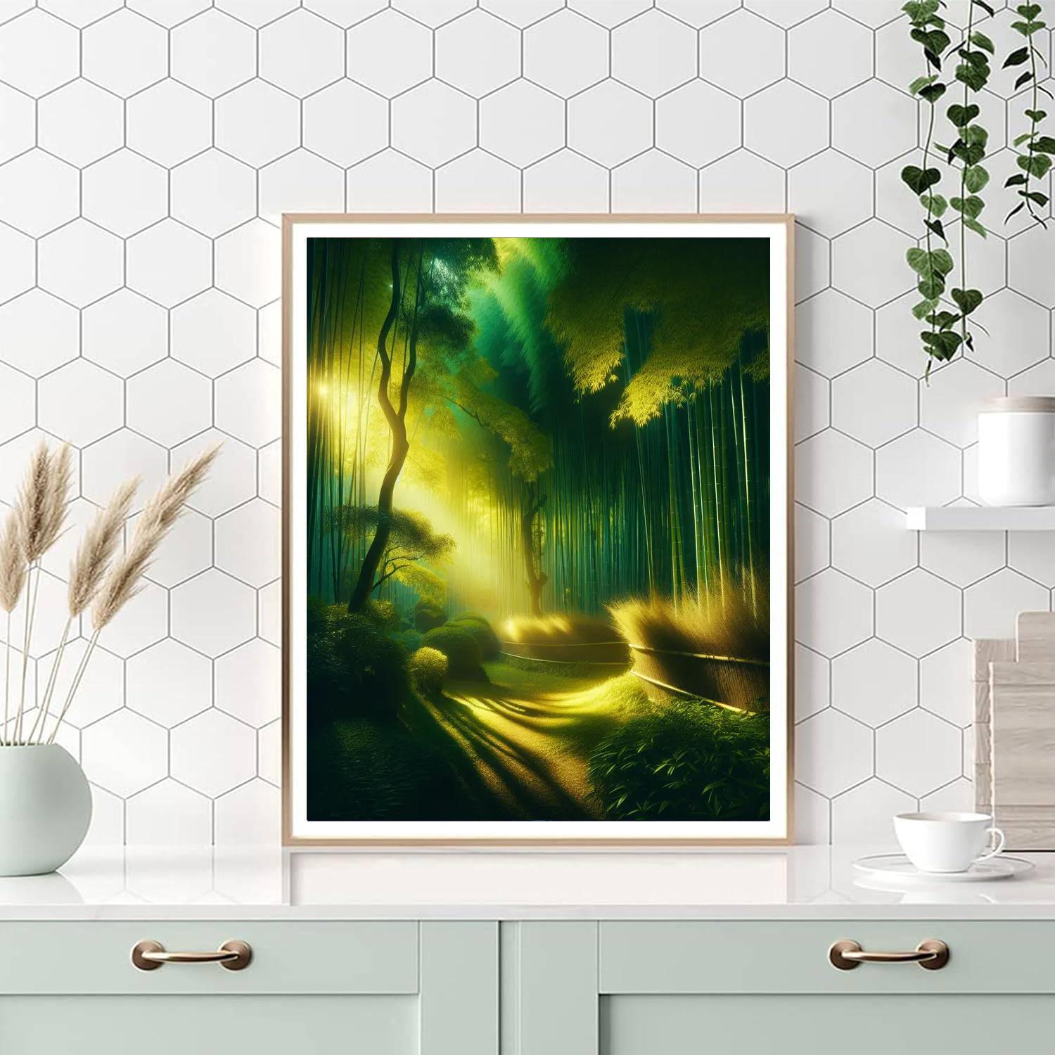 Peaceful Bamboo Grove Sanctuary Paint By Numbers Art