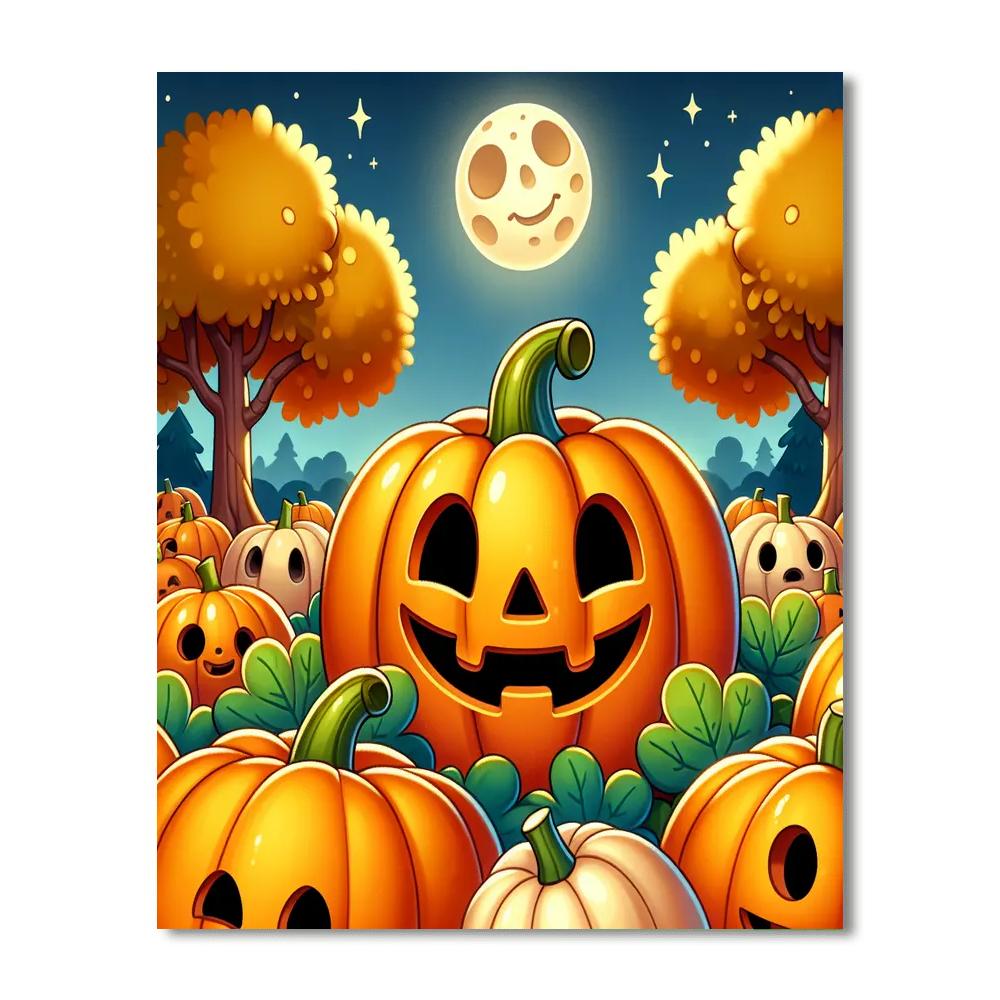 Joyful Jack-o'-lantern Number Painting