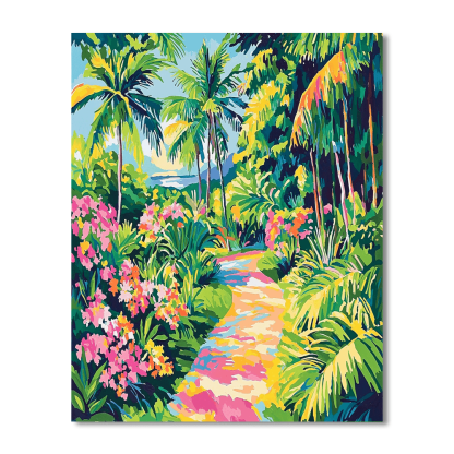 Paul Gauguin Inspired Tropical Oasis  Painting By Numbers Kit