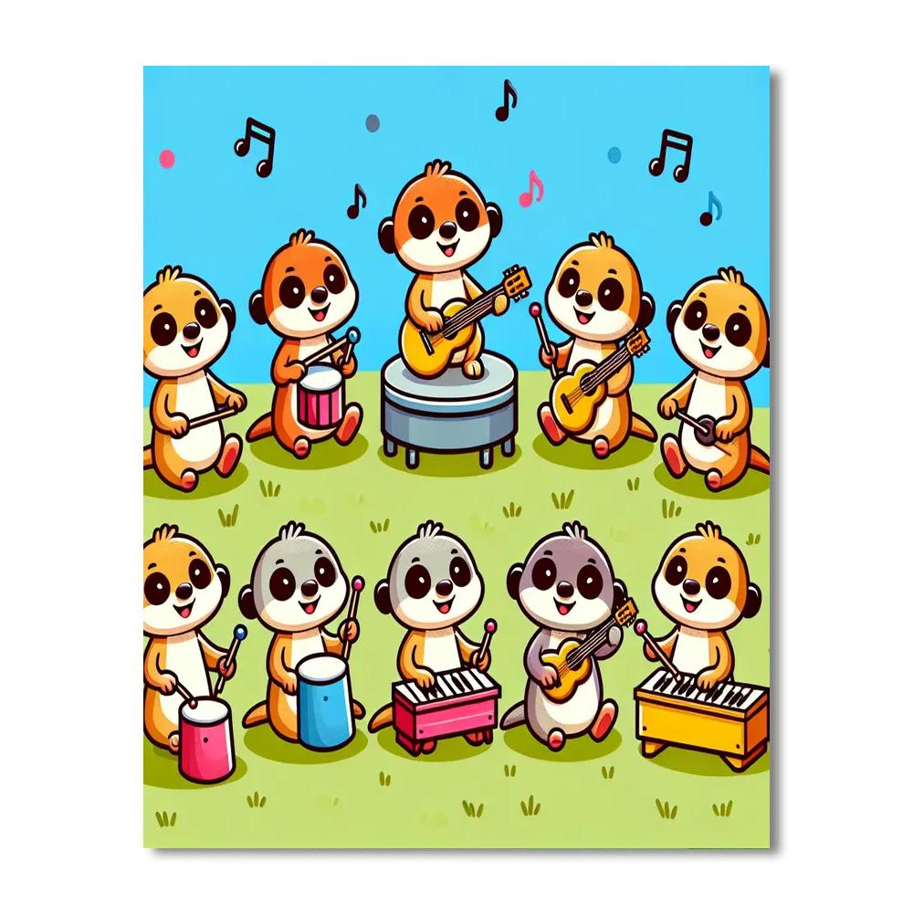 Musical Meerkat Band Paint By Numbers