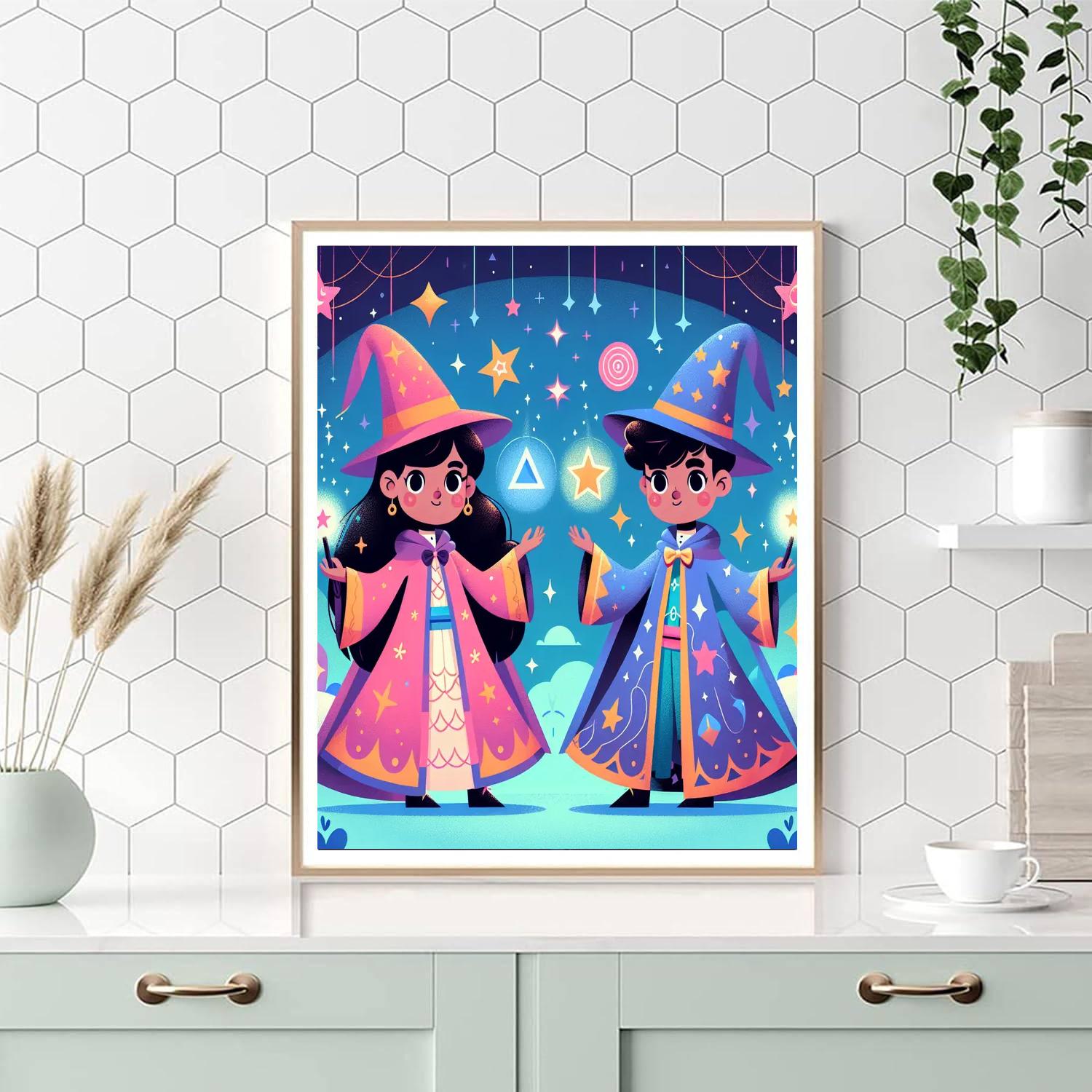 Fantasy Wizard Duel Numbered Painting Kits