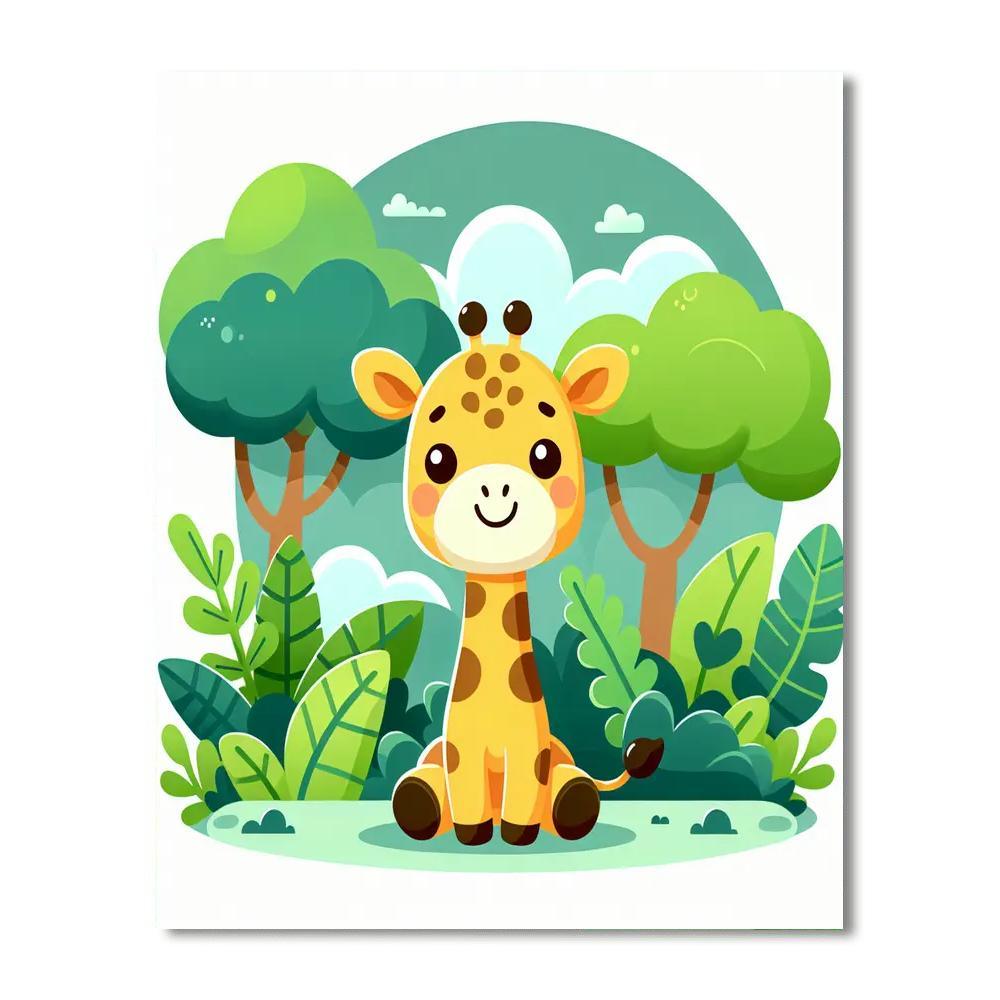 Giraffe Jungle Safari Painting Number Kit