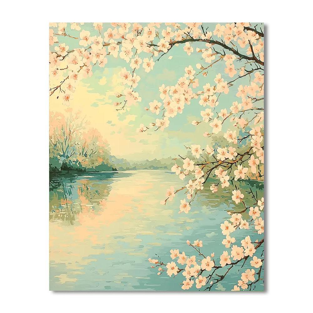 Hiroshige Inspired Serenity In Blossom  Paint By Numbers Kits