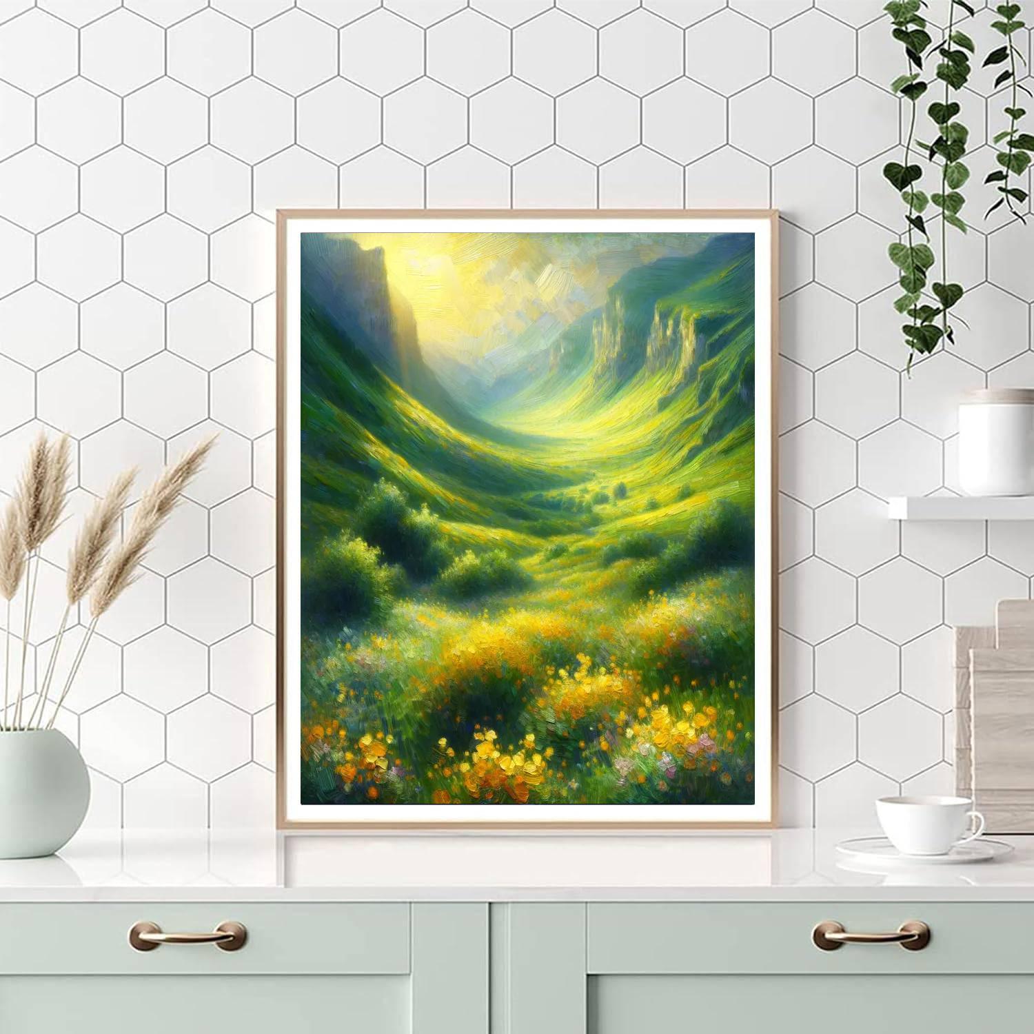 Sunlit Meadow Glimpse Paint By Numbers Art