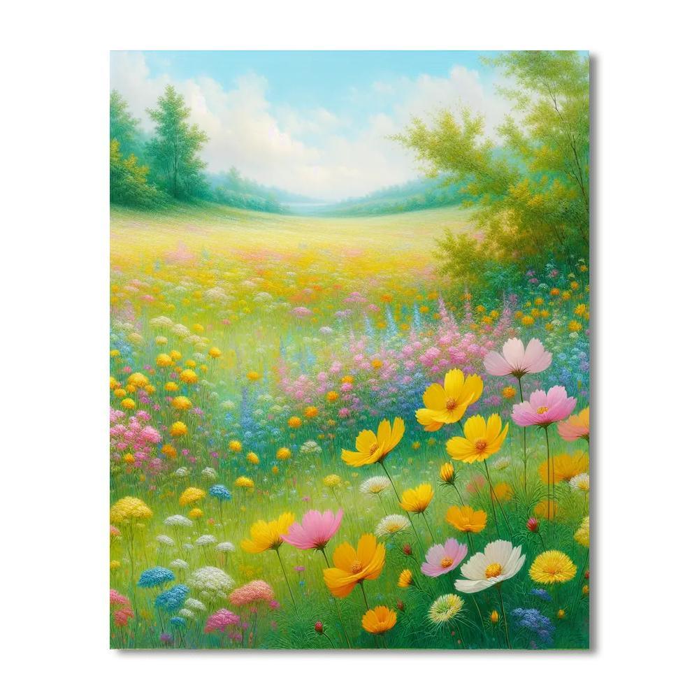Idyllic Meadow Tranquility Paint By Color