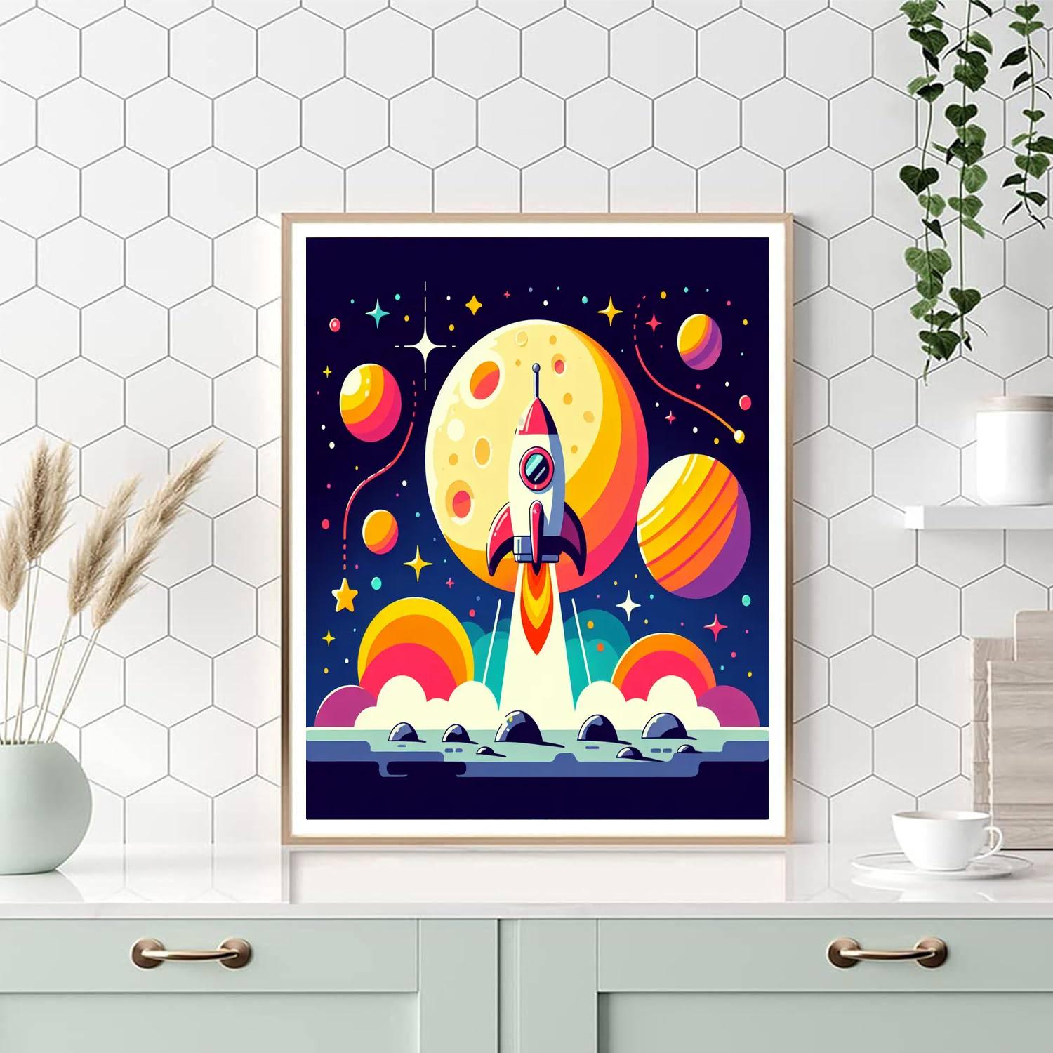 Lunar Launchpad Number Painting