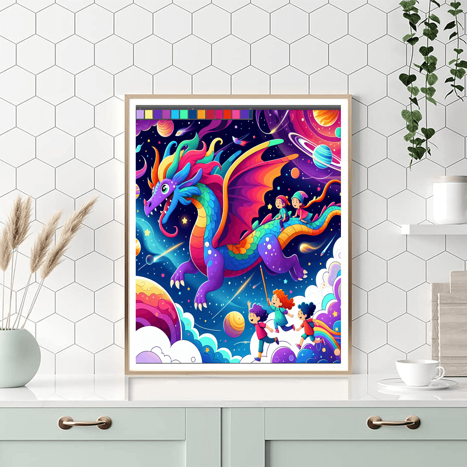 Cosmic Dragon Ride Paint By Color