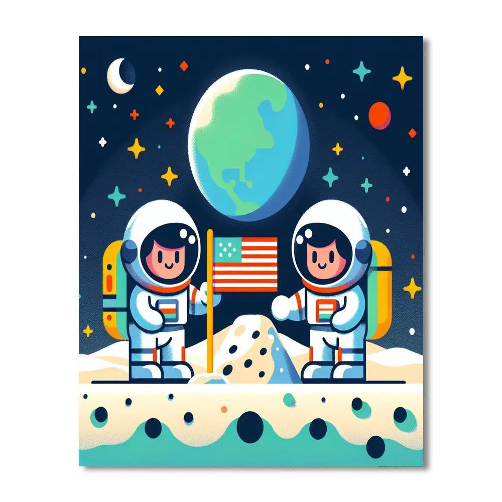 Lunar Landing Explorers Paint By Color