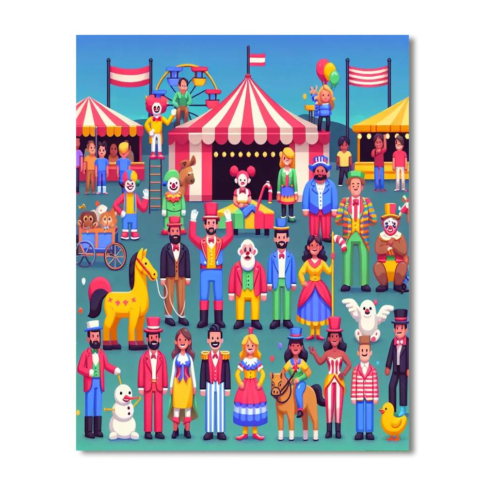 Circus Parade Extravaganza DIY Paint By Numbers