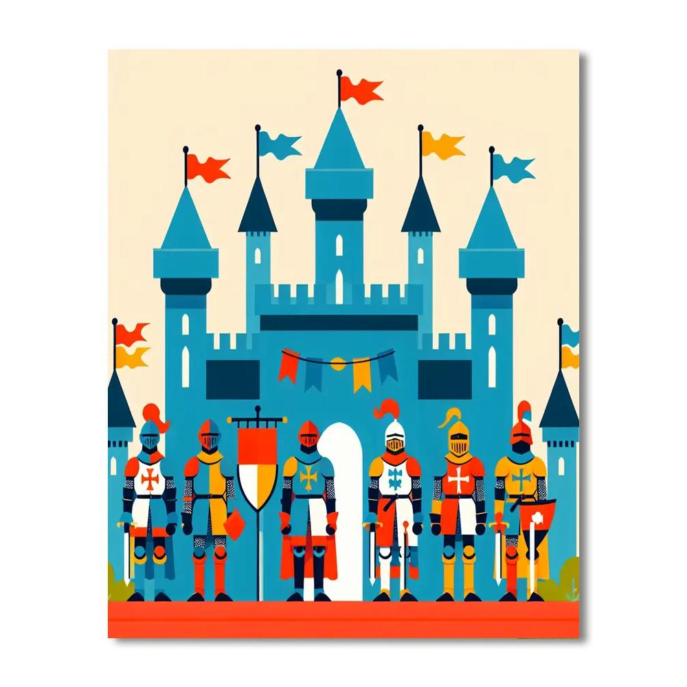 Chivalrous Castle Knights DIY Paint By Numbers