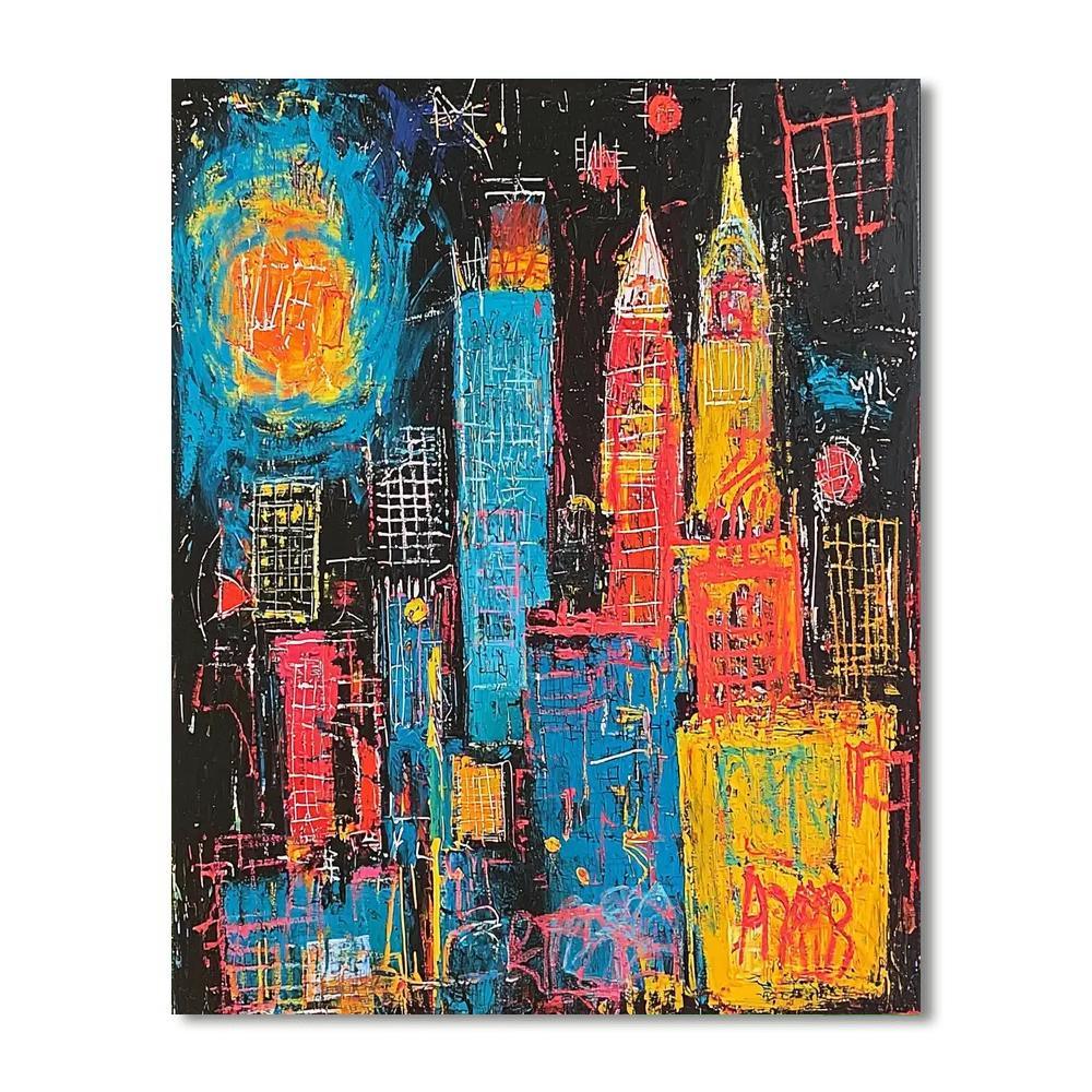 Jean-Michel Basquiat Inspired Urban Echoes  Number Painting