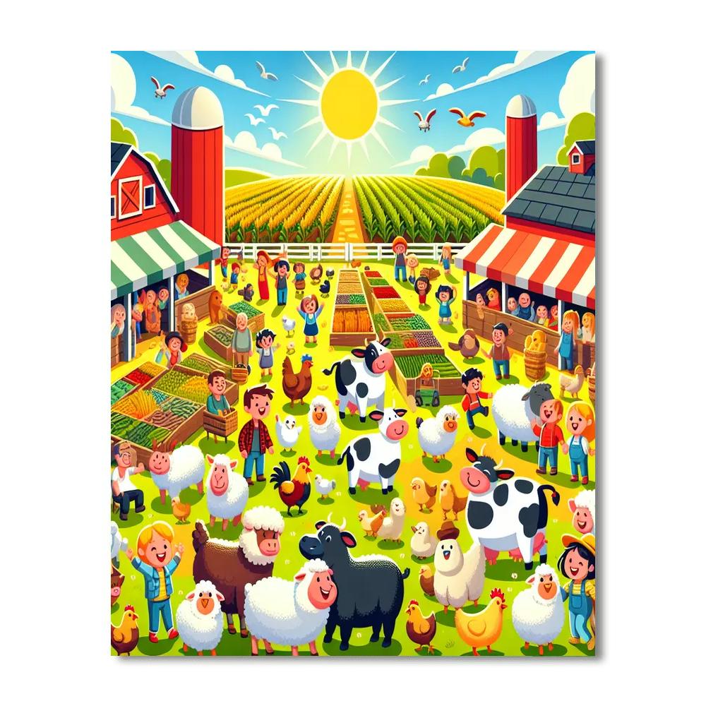 Sunny Day Farm Fest Paint By Numbers